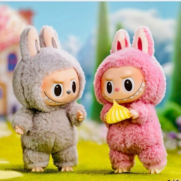 Pop Mart LABUBU Exciting Macaron TOFFEE Vinyl Plush Pendant In Pouch Authentic - Picture 2 of 10